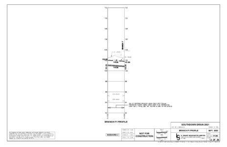 Engineering drawing of longitudinal profile.