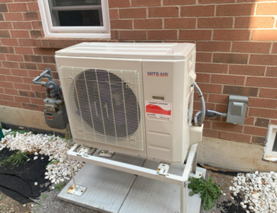 Photo of Home 3 heat pump outdoor unit.